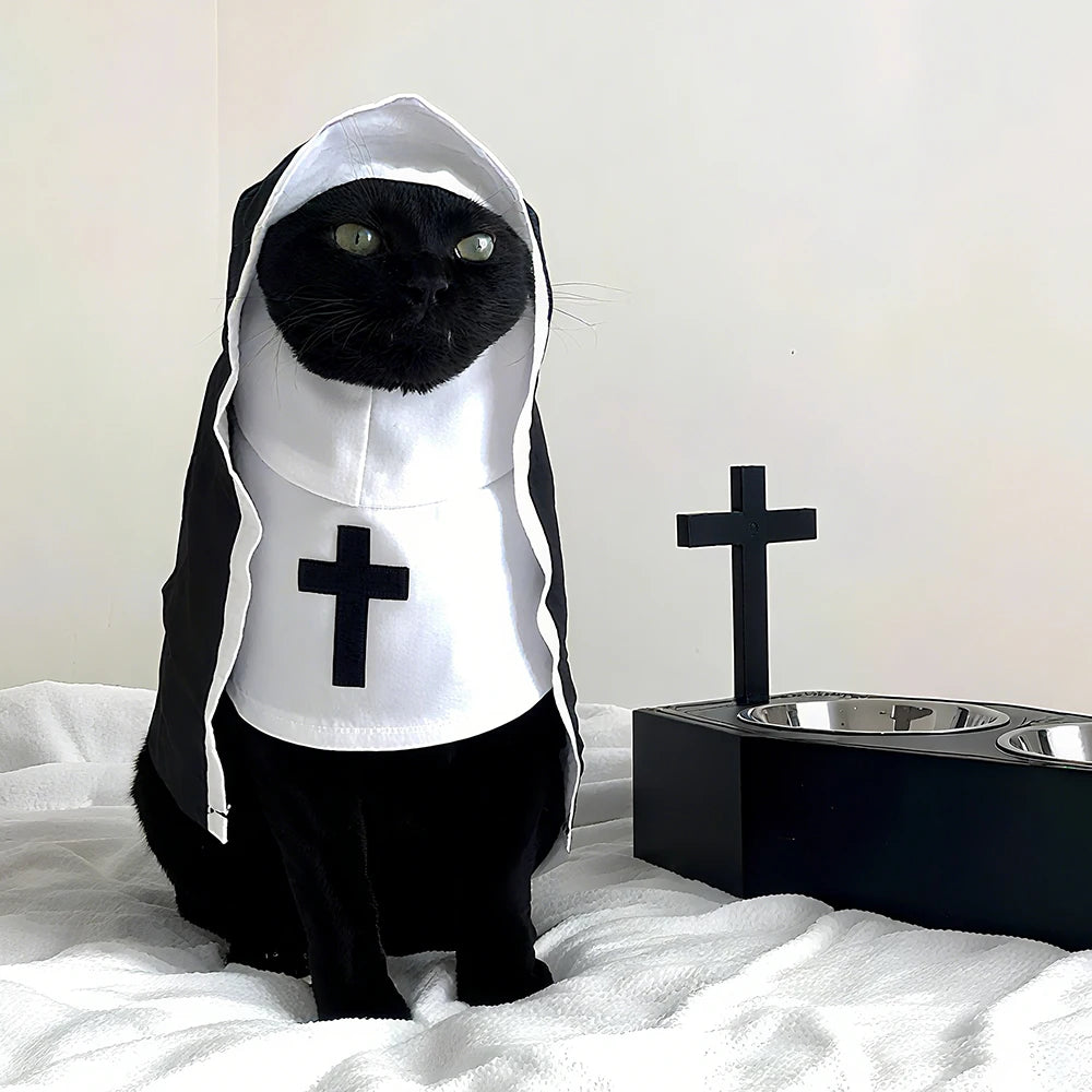 Hilarious Halloween Pet Nun Costume: Dress Your Cat or Dog as a Holy Spokespet!