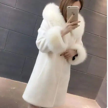 Hooded Fox Wool Shearling Coat - Embrace Elegance and Warmth This Winter