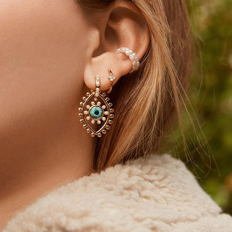 Pearl-Adorned Gold-Plated Earrings with Post Backs