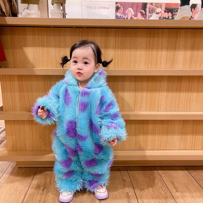 Cozy Animal Baby Jumpsuit: Adorable Hooded Zipper Romper for Your Little One