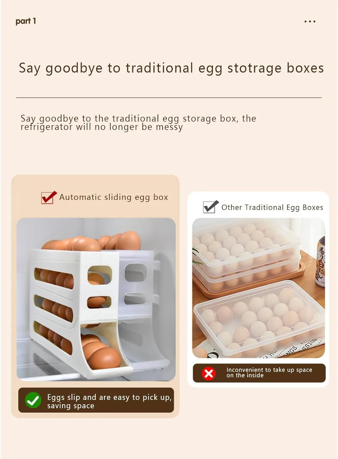 4 Tiers Egg Holder for Fridge - OLM Store