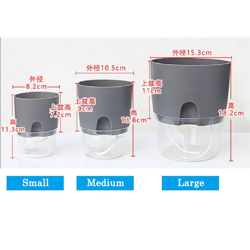 Transparent Double-Layer Self-Watering Flower Pot - OLM Store