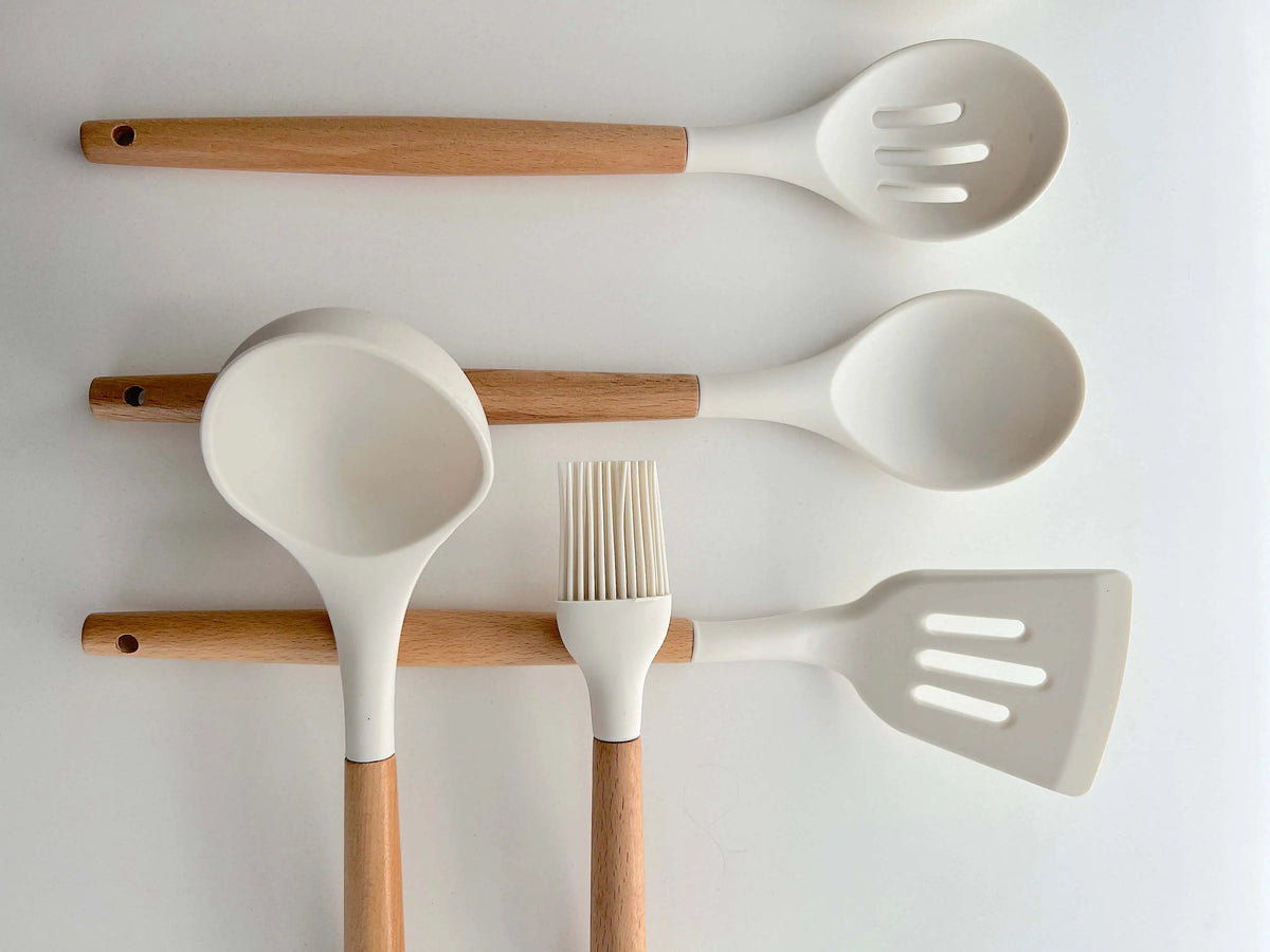 Nordic Silicone Cooking Utensils Set - 12 Essential Pieces for Effortless Cooking