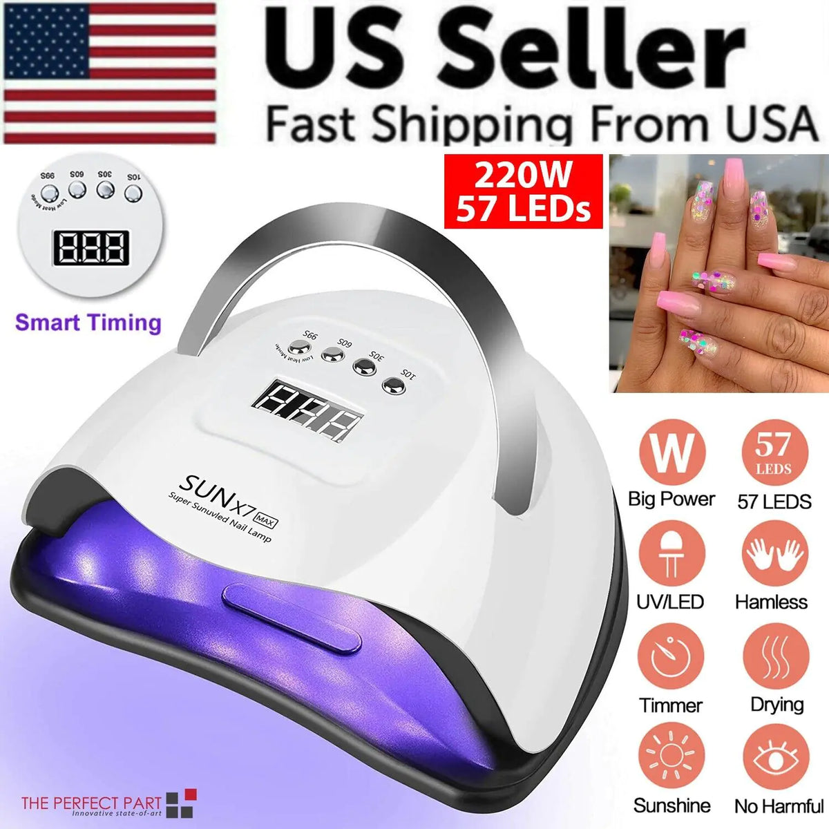 Achieve Salon-Quality Nails with the 220W Nail Dryer LED Lamp